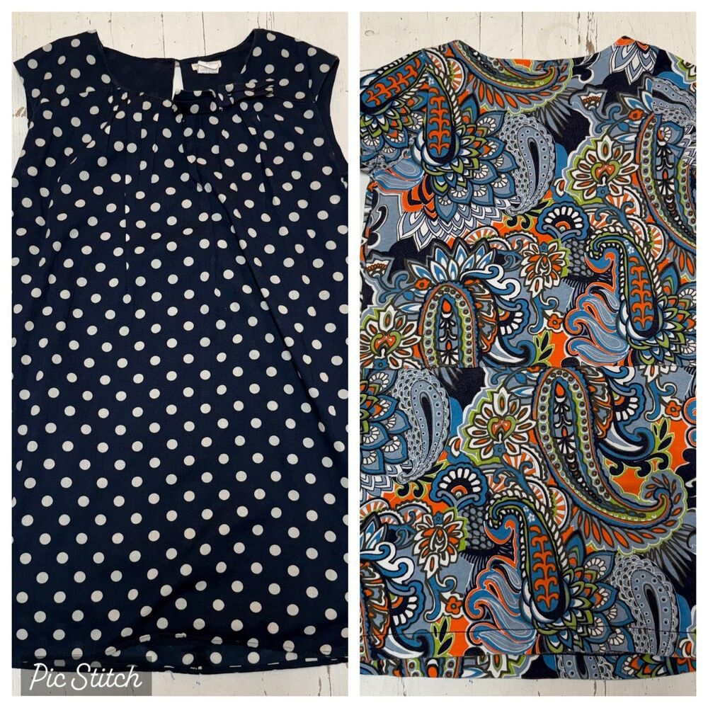 J. Crew Crewcuts Dress Bundle Children Girl 12 Polka Dot Paisley Pockets Cotton